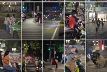 【400款】城市夜晚人物人流车水马龙夜景视频素材-木豆素材网