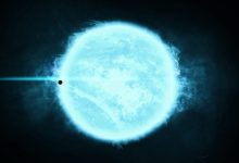 蓝白色恒星与行星凌日艺术图8K壁纸 免费下载-木豆壁纸网