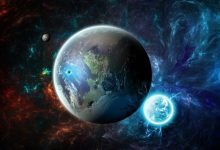 科幻宇宙中的行星与星云8K壁纸 免费下载-木豆壁纸网