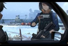 雪中警车对峙动漫场景8K壁纸 免费下载-木豆壁纸网