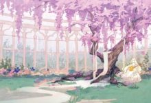 紫藤花下的少女与古树8K壁纸 免费下载-木豆壁纸网