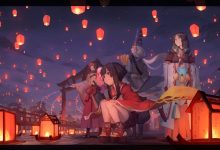 夜空灯笼下的古风人物群像8K壁纸 免费下载-木豆壁纸网
