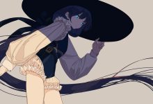 黑发蓝眼少女戴宽边帽8K壁纸 免费下载-木豆壁纸网