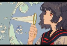 少女持放大镜凝视奇幻泡泡世界8K壁纸 免费下载-木豆壁纸网